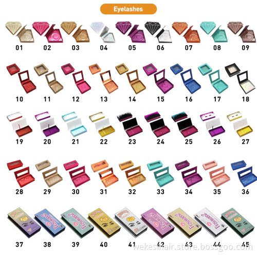 Customized Eyelash Packaging Box Premium Mink Eyelashes 3D Eyelash Packaging Box 100 Packs Crown Lash Box Package
